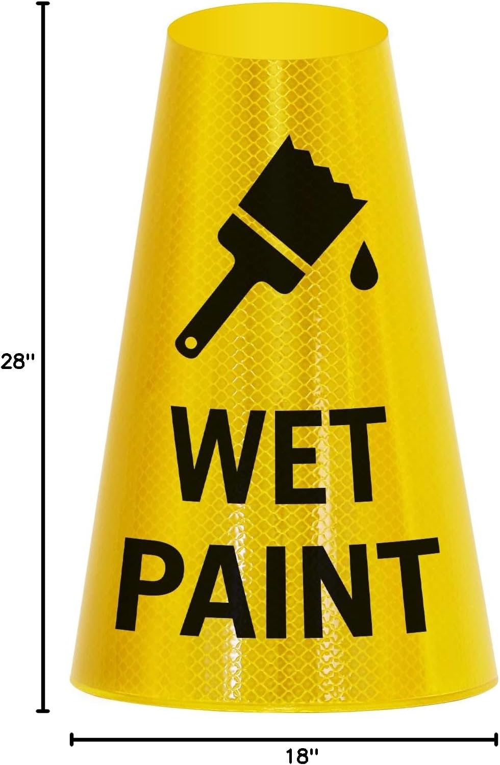 SmartSign "Wet Paint" Cone Message Sleeve " Bright Easy-to-Read, Vertical Shape| Reflective Vinyl
