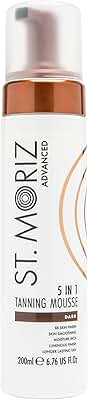 St Moriz Mousse Autobronceadora 5 en 1 Dark - Advanced Pro, 21 g, Blanco/ Marrón