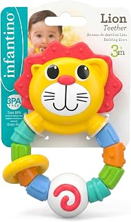 【日本正规品】Infantino（インファンティーノ）狮子牙萌（狮子的牙萌）牙萌 3个月～ 狮子 婴儿 宝宝 玩具 玩具