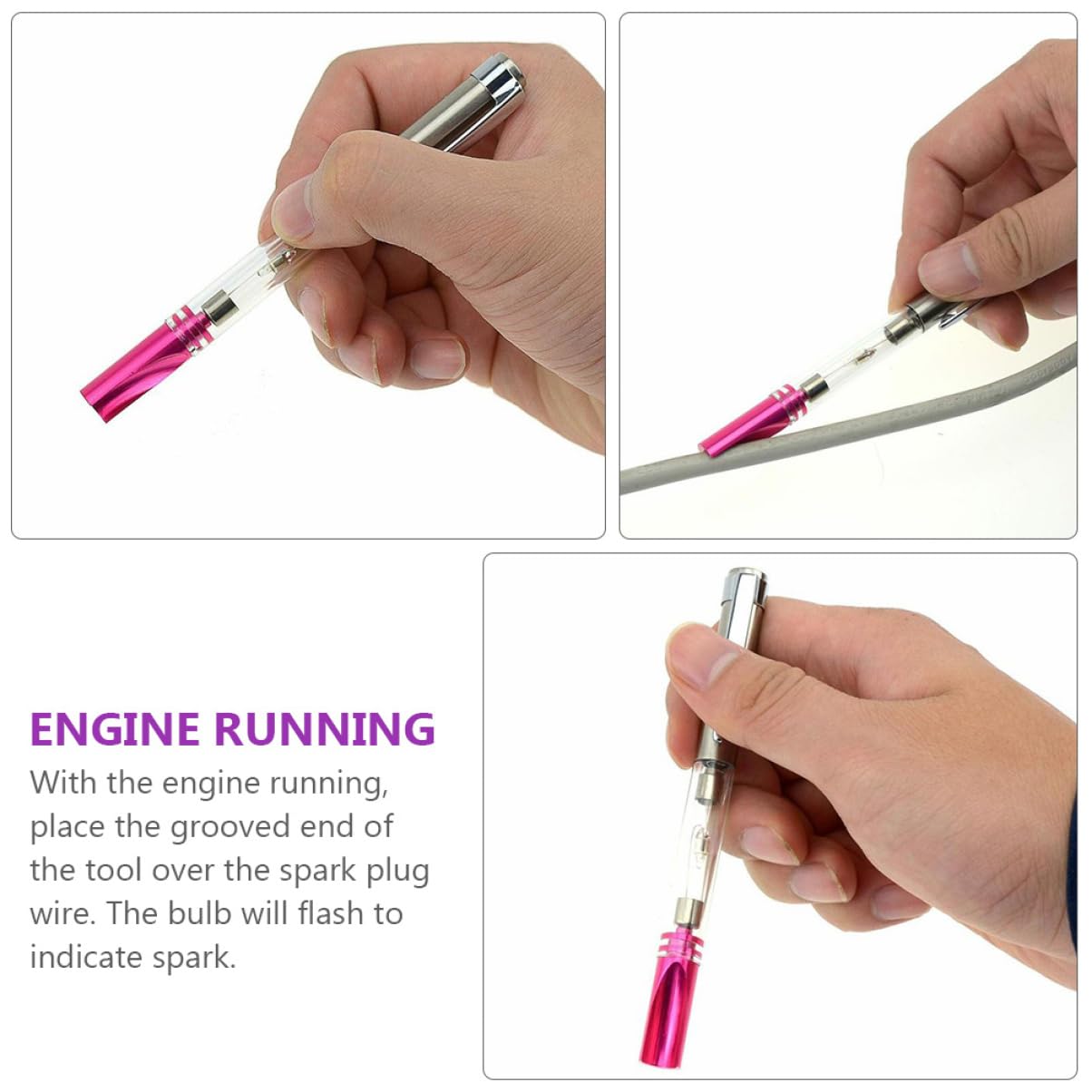Zerodeko 2pcs Portable Ignition Test Pen for Spark Plugs and Coils Automotive Diagnostic Tool for Engine Spark Detection High-Visibility Indicator for Reliable Performance