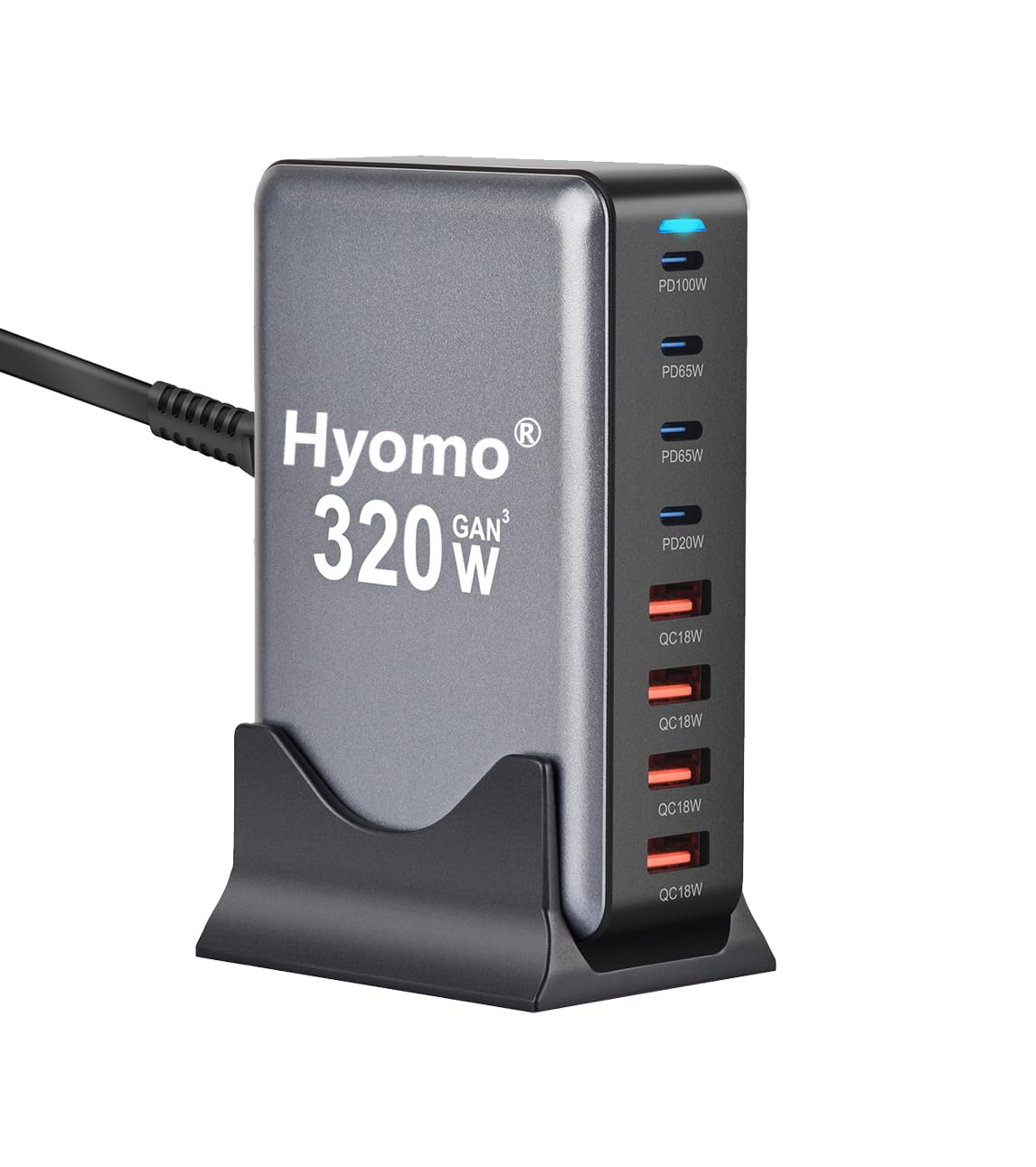 Amazon.co.jp: 320W GaN充電器 8ポート【 GaNFastⅢ 4USB-C＆4 USB-A