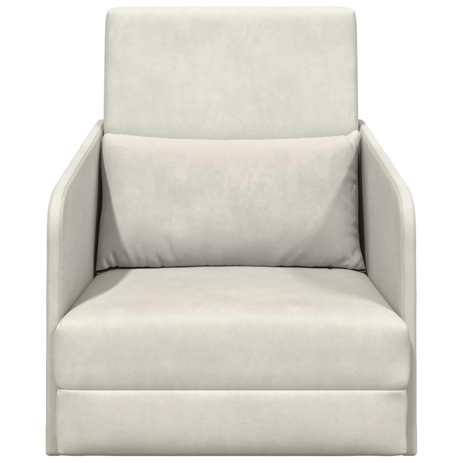 Sofa z funkcją spania, kremowa, aksamitna, 65 x 80 x 83 cm, dwuosobowa sofa z funkcją spania, składana kanapa do salonu i pokoju gościnnego, oszczędzający miejsce zestaw tapicerowany z