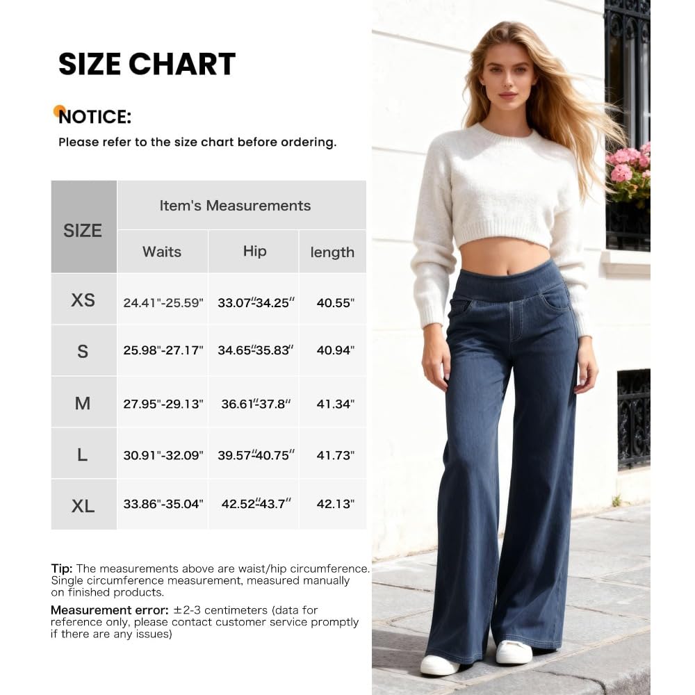 Jeans Mujer Stretch de Pierna Ancha y Recta Tiro Alto Estilo Baggy Pantalones Casual Efecto Moldeador con Bolsillos Ajuste Suelto mujeres/B/M