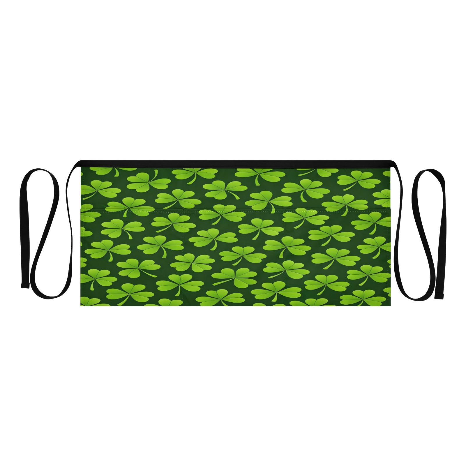 Saint Patricks Day Shamrock Green 3-Pocket Server Apron Professional Waist Apron for Waitress by SDMKA – 25.2" x 11.8", Polyester, H41, Model g489435759p1023c1088s2479