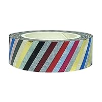Vista 17 de Wrapables Cinta adhesiva Washi colorida, plata metálica