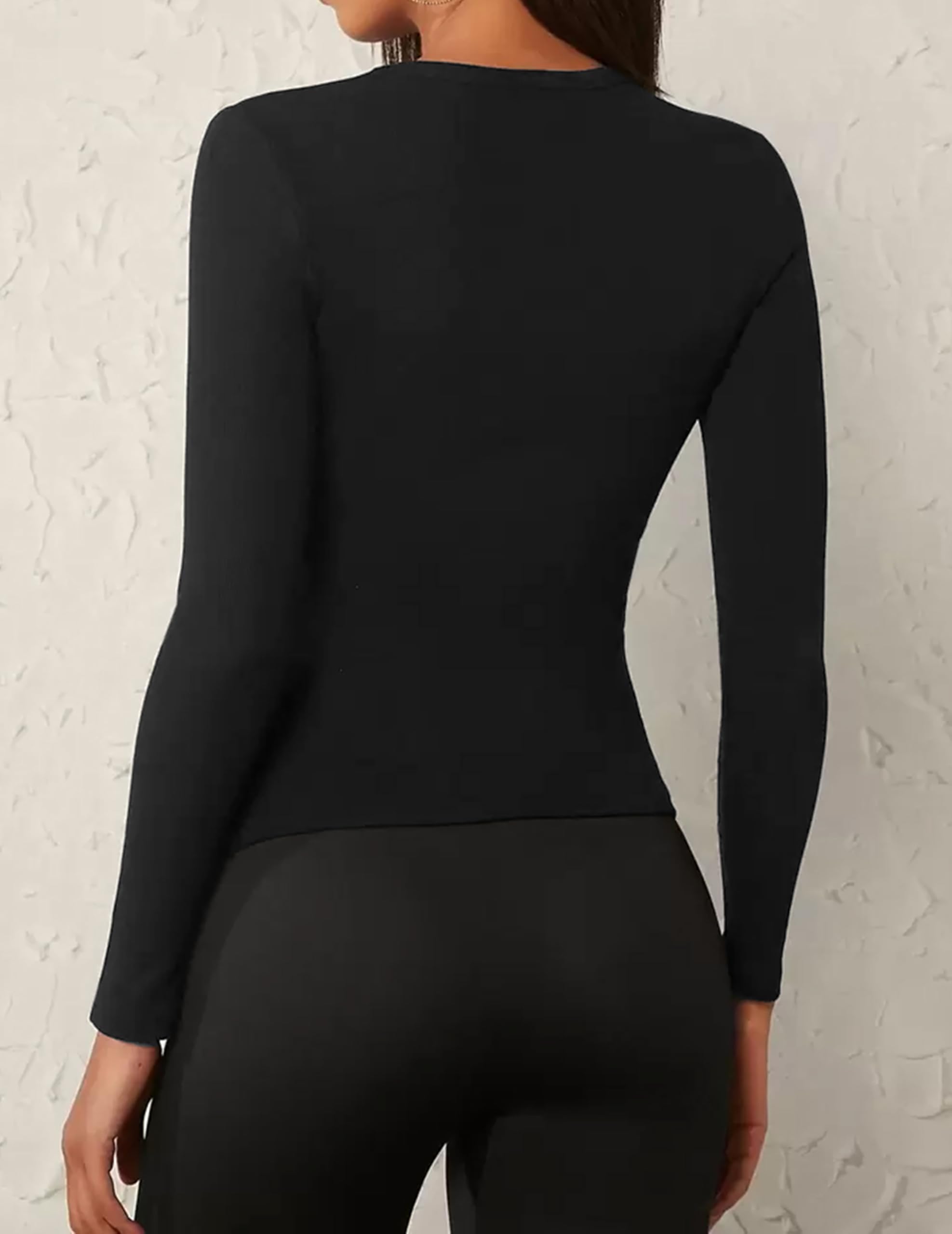 Ekoauer Camiseta Interior Térmica Mujer Manga Larga Cuello Redondo Base Layer 3 Pack, S-XXL