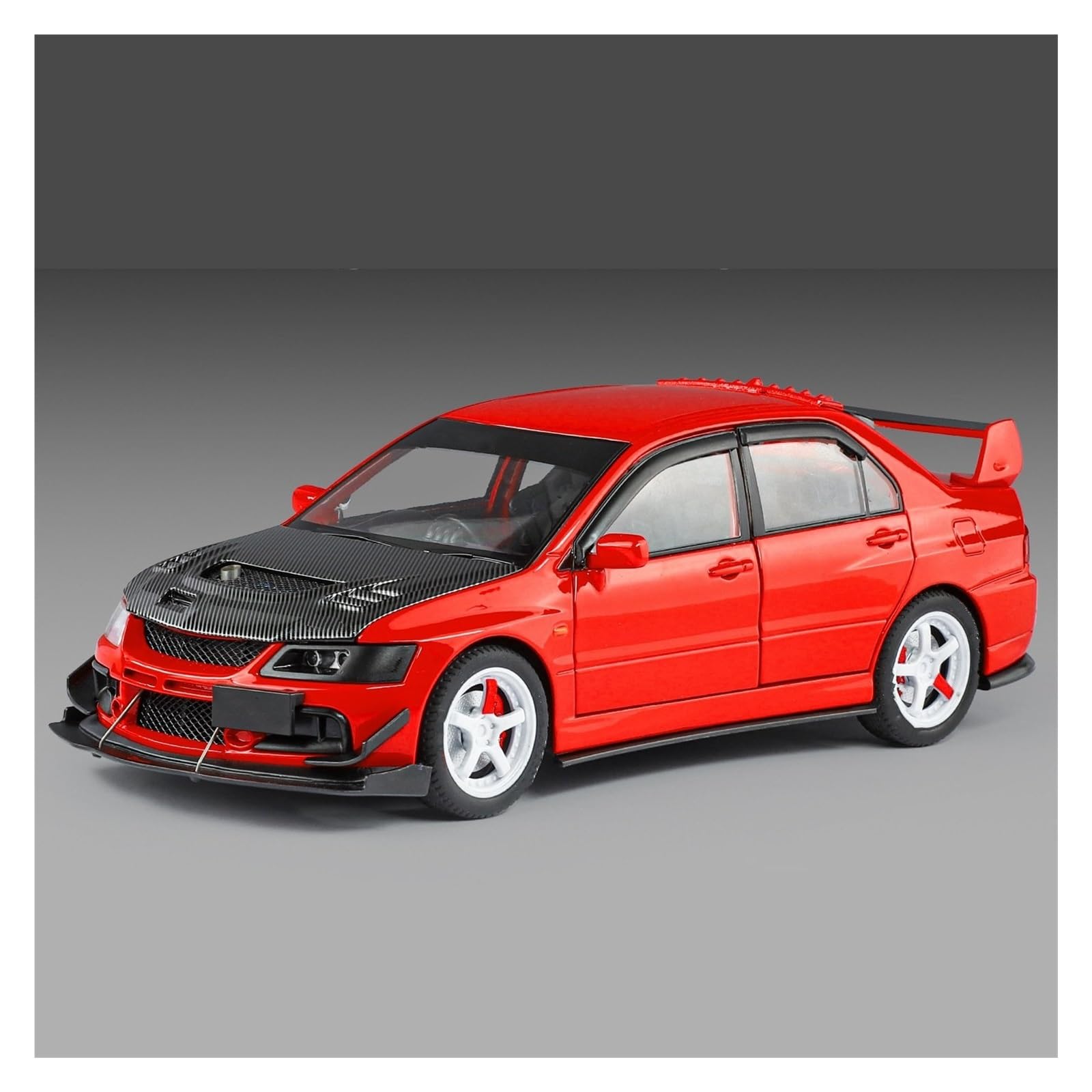 AUDSNI Die-Cast Diecast Car Model 1:24 For Mitsubishi EVO9 Alloy Metal Diecast Model Car Collections(Red)