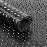 Shield Autocare Rubber Matting Roll | 2m x 1.2m Large Diamond Rubber Flooring Mat for Garage Floor, Van, Gym, Shed | Black 3mm Thick Heavy Duty Indoor Outdoor Industrial Non Slip Waterproof Sheet