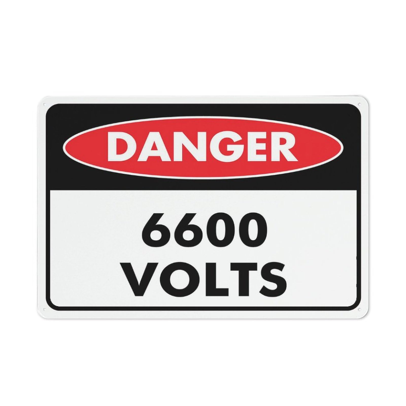 Danger - 6600 Volts Sign, 8x12 Inch UV-Ink Printed Aluminum for House & Business