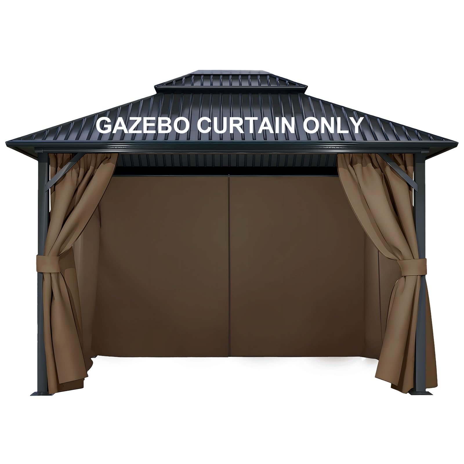 COWVIE Gazebo Curtain Replacement Universal 4-Panel Sidewalls 3m x 3m (Only Curtain) — image 1