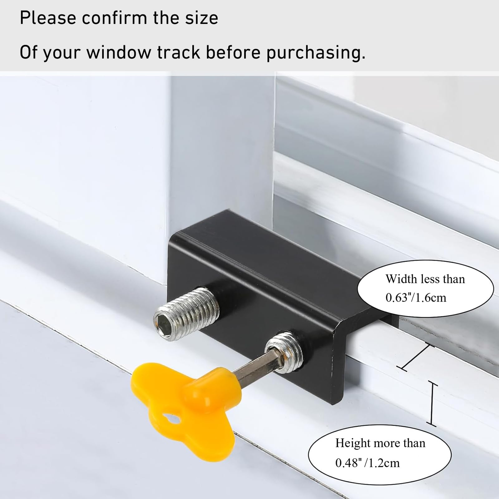Lot de 8 verrous de fenêtre coulissants pour fenêtres coulissantes horizontales et verticales, verrous de sécurité réglables avec jeux de clés pour terrasse, bureau, chambre à coucher (noir)