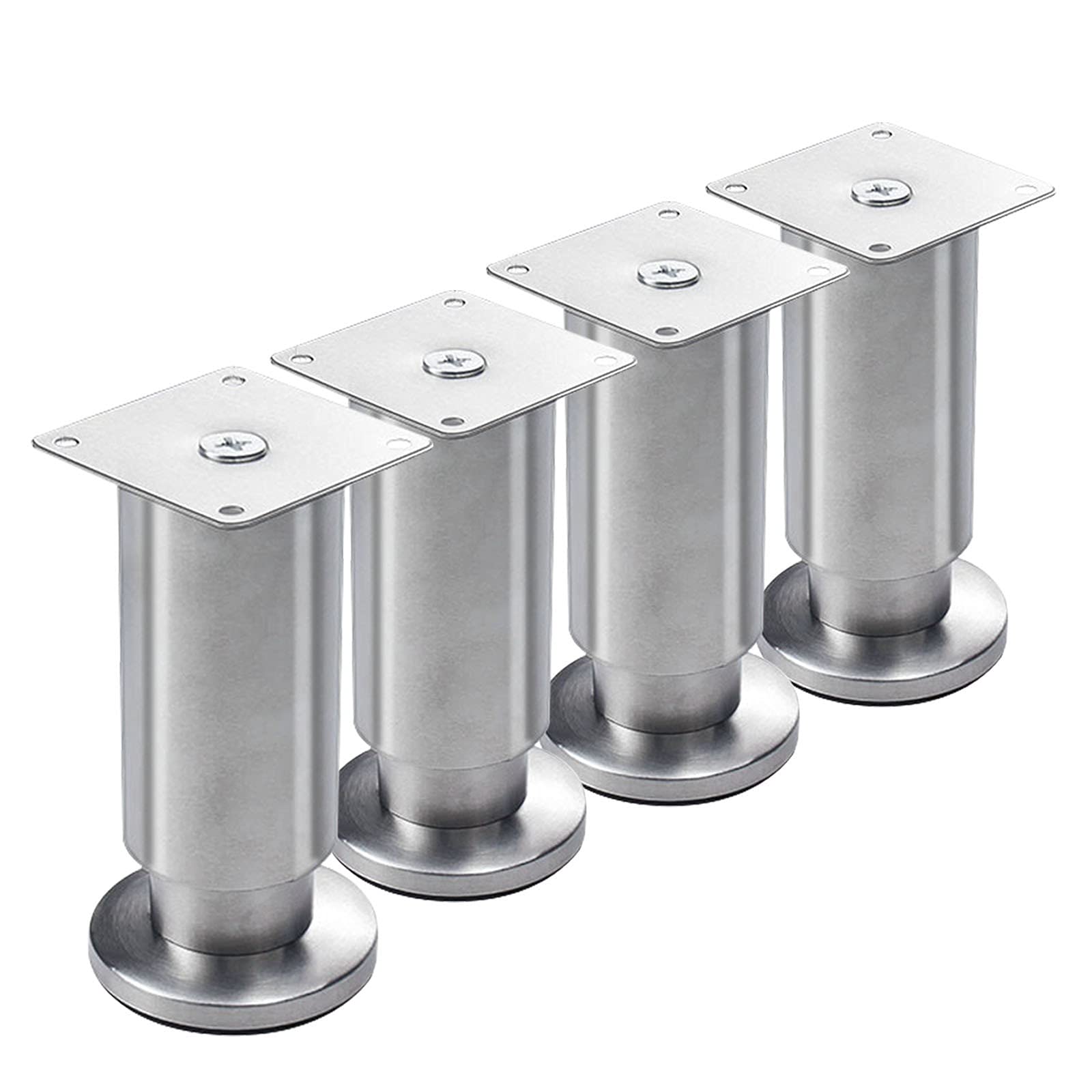 Gambe regolabili in acciaio inox – Set di 4 gambe per mobili resistenti per armadi, divani, tavolini da caffè, supporti TV – Piedini di supporto durevoli