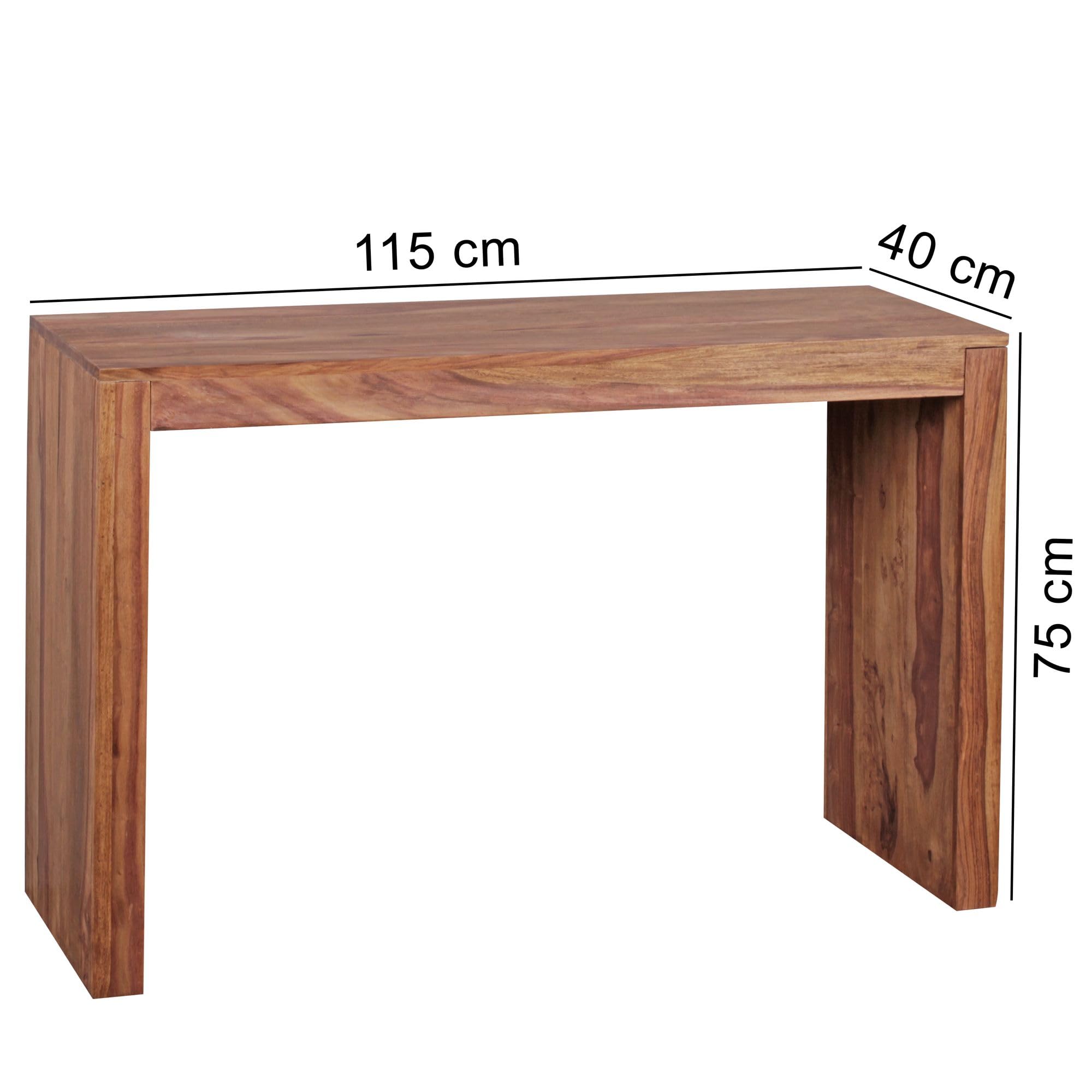 FineBuy Mesa de Consola Madera Maciza diseño Consola Escritorio 115 x 40 cm país de Estilo Mesa de Trabajo Madera Natural Moderno