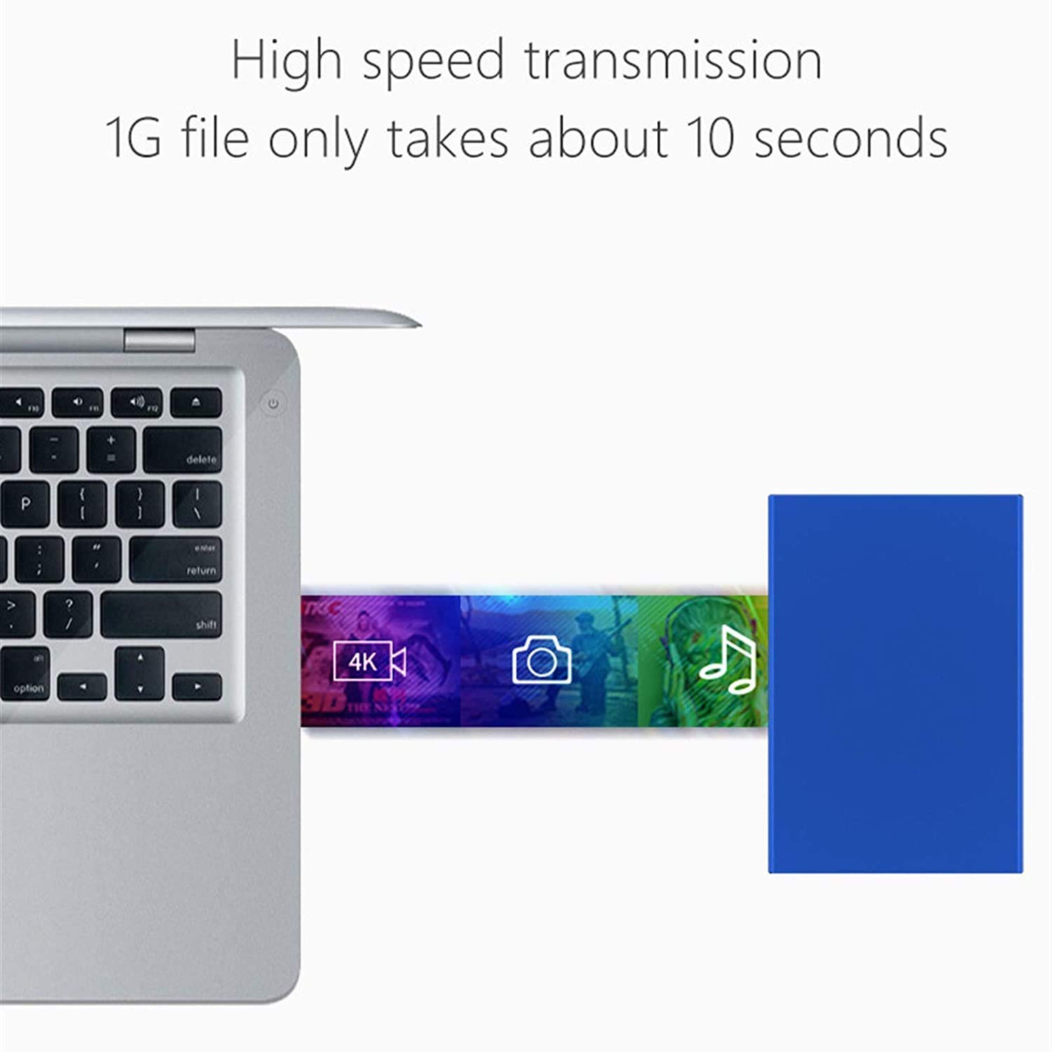 Hdd Externe Harde Schijf 2tb /1tb /500 gb /250 gb, 2,5 inch Metalen Draagbare USB 3.0 Backup Opslag, Geschikt voor PC, Desktop, Laptop, Macbook, Xbox One, Ps4, Smart TV (60 GB, Blauw