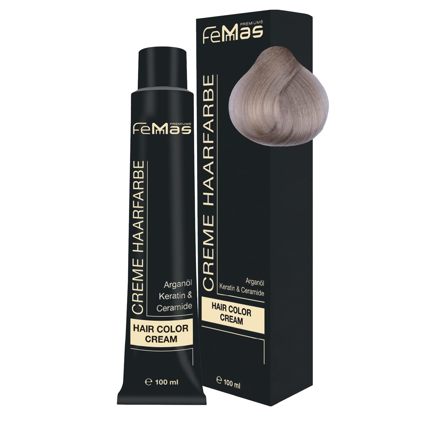 FemMas Haarfarbe Platinblond Sand 11.7 Creme Haarfarbe mit Arganöl, Keratin & Ceramiden