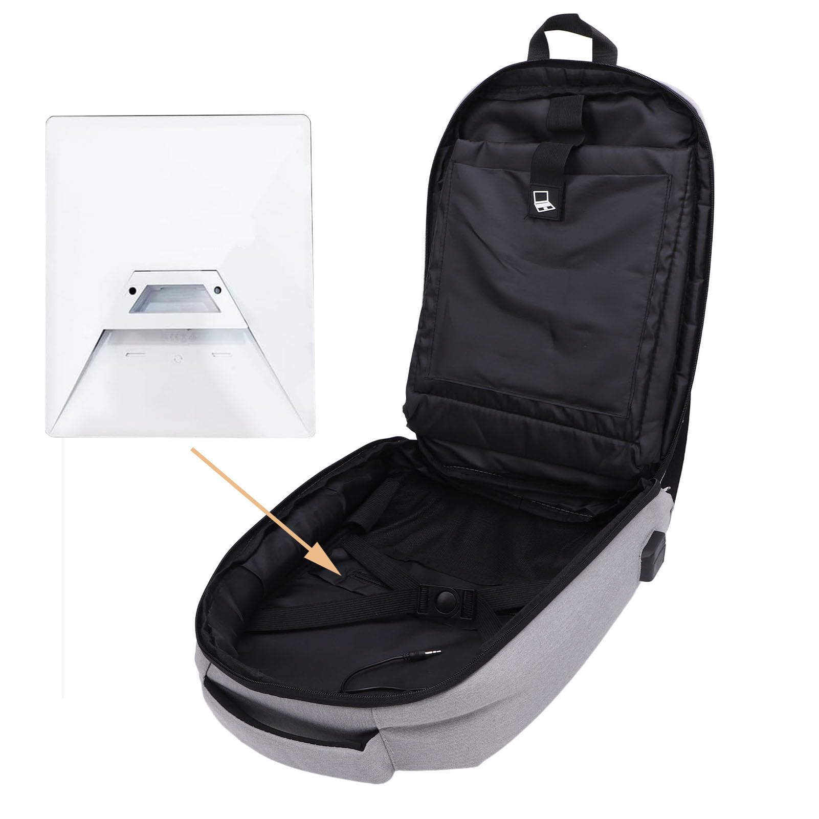 Borsa da Viaggio per Esterni Zaino per Dish e Tutti gli Accessori, Zaino Antifurto per Laptop Dish Router, Mini Custodia con Ricarica USB