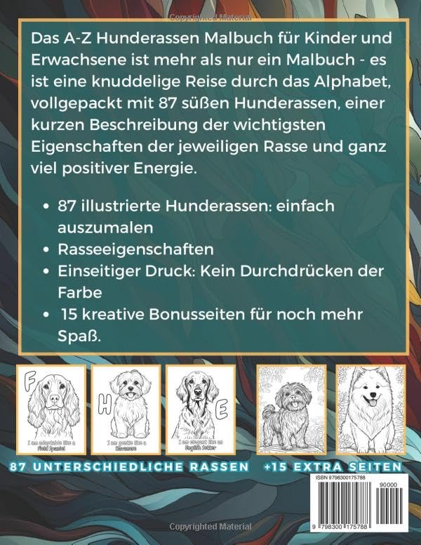 Das A-Z Hunderassen-Malbuch: 87 Rassen + 15 Extramotive zum Ausmalen