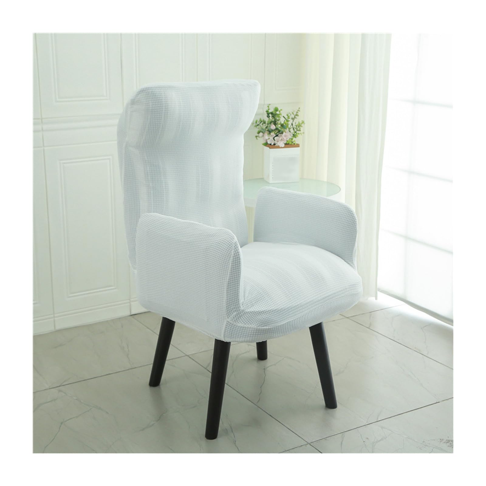 Housse de chaise de salle à manger à grand dossier ailé