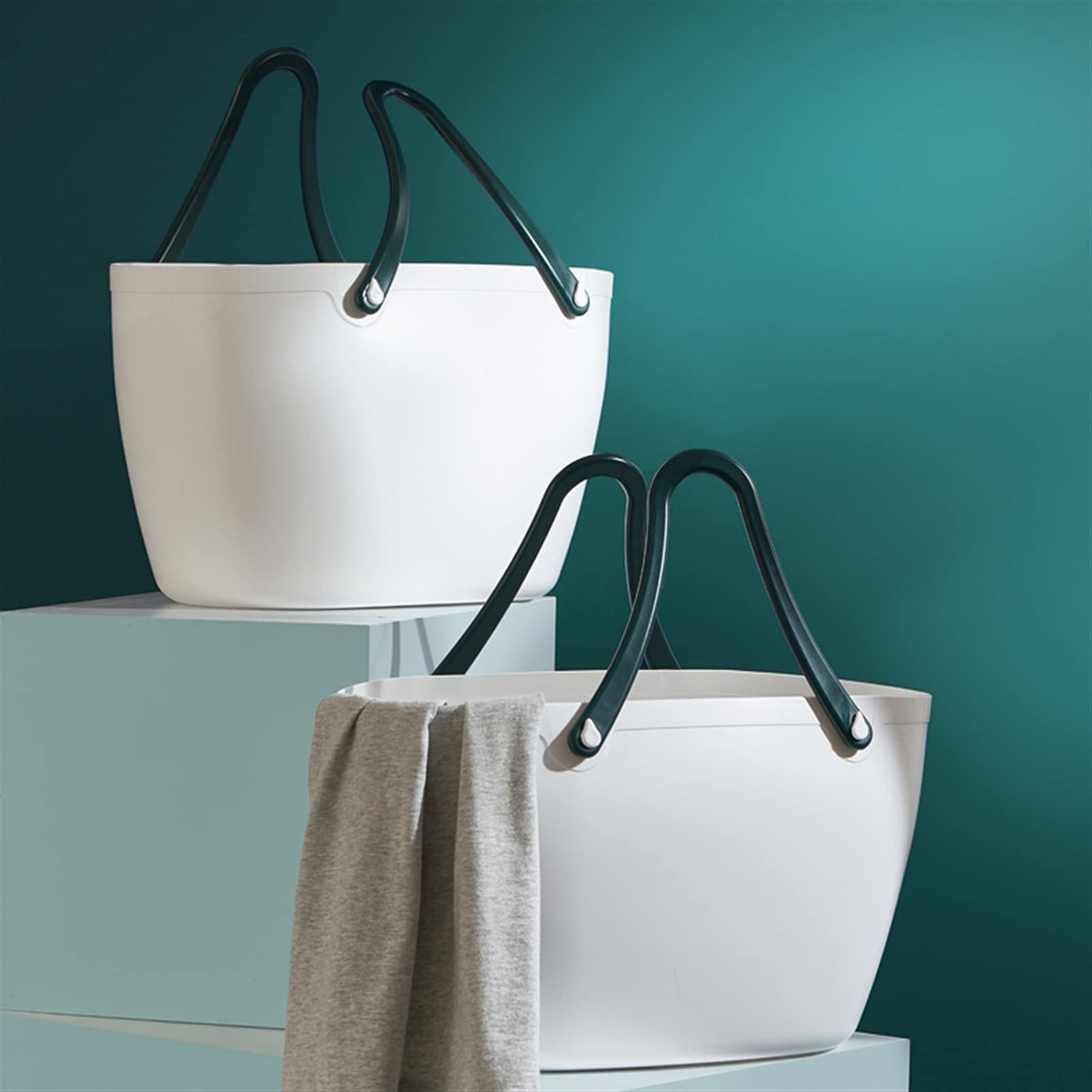 Protección Ambiental Cesta de Picnic portátil for el hogar Plástico Grande Cesta de Compras INS Cesta de Compras Cesta de Picnic Cestas de la Compra