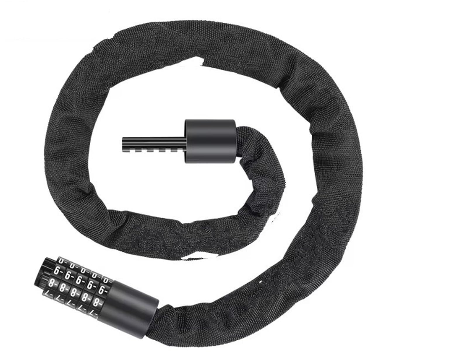 Hdrtcbu 1M-Black Chain Lock Portable Bike Chain Lock High Security Anti-Theft Thicken Mountain Motorbike Lock(1M-Black)