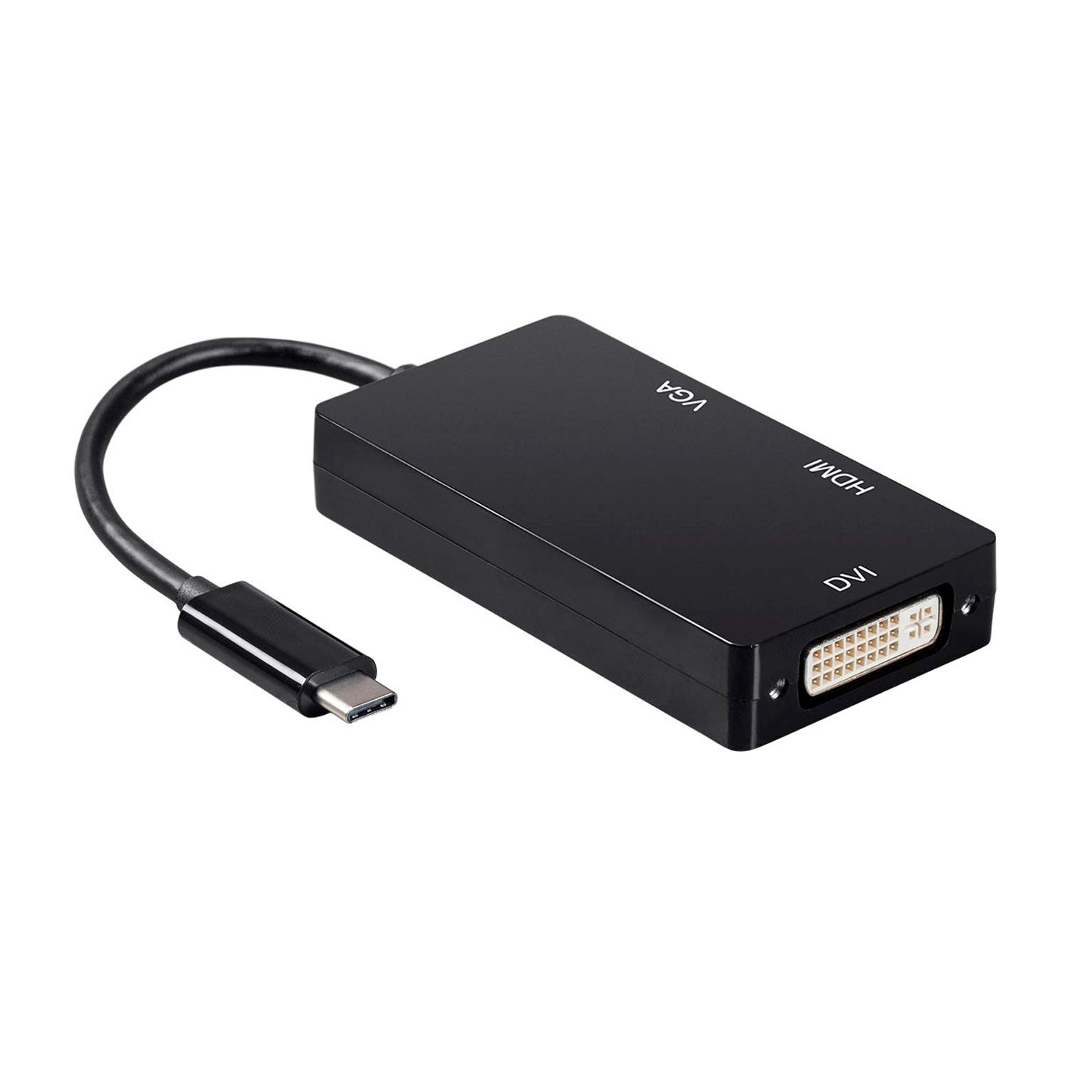 Convertisseur USB-C Vers HDMI + DVI + DP + VGA - NANOCABLE 10.16.4307 - 10 Cm - Résolution 4K