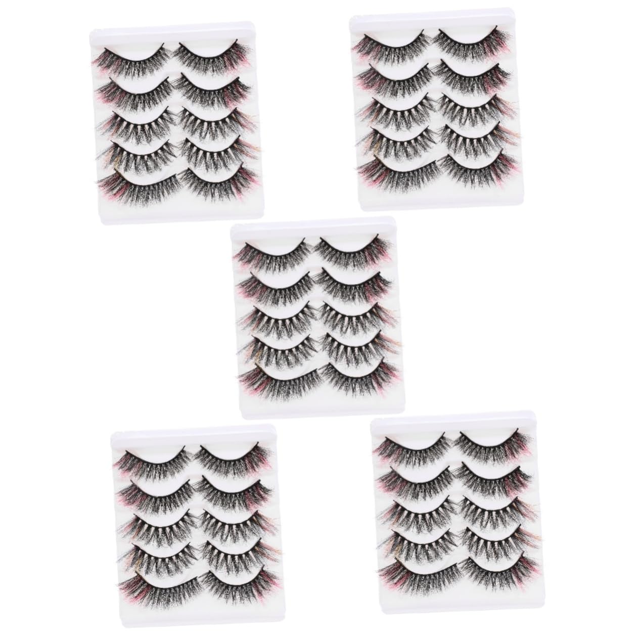 Baluue 25pares Pestañas Postizas Coloridas Para Cosplay y Maquillaje Largas y Ligeras Fáciles De Aplicar y Retirar Para Mujeres y