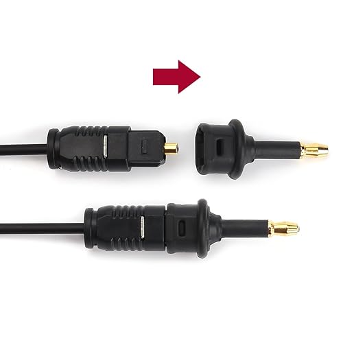 Miniatura 6 de MOBOREST Toslink de fibra óptica digital a conector de 0.138 in (Mini Toslink) Adaptador de enchufe óptico digital para audio (paquete de 2)
