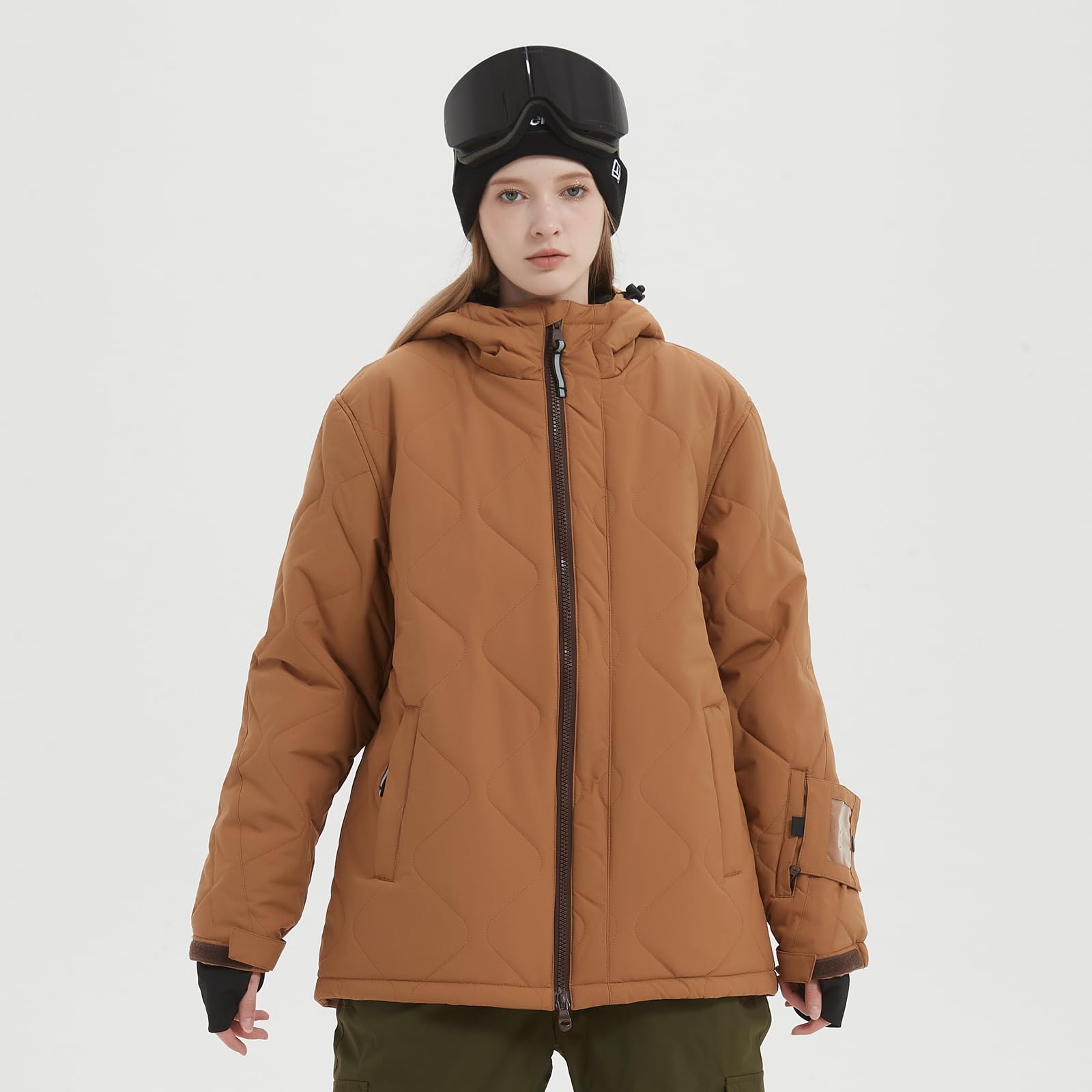 Bluemagic Giacca da Sci Calda da Donna, Giacca da Neve da Donna Cappotto con Cappuccio, Abbigliamento Termico da Esterno Invernale Cappotto Antivento Traspirante Caldo Antineve