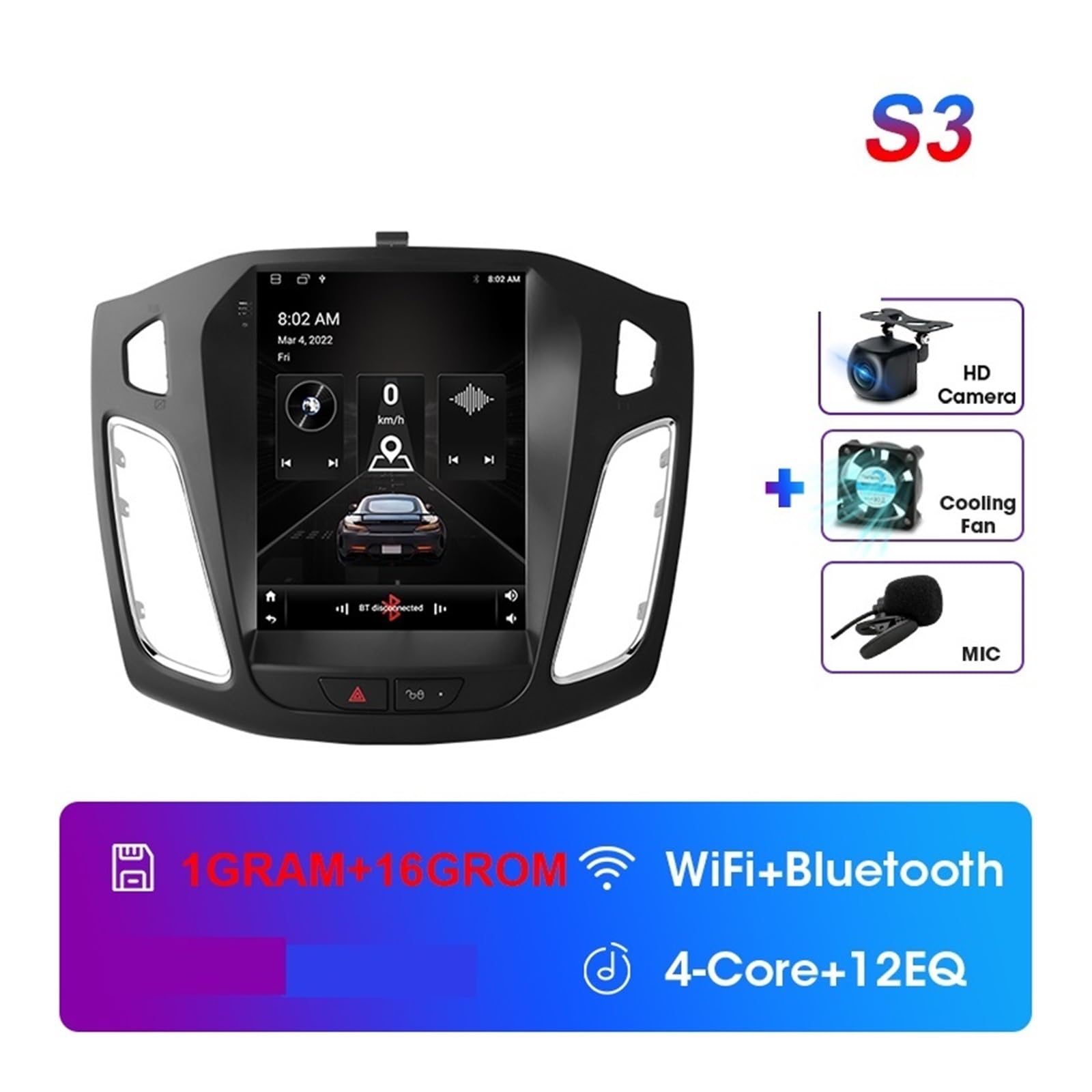 Nawigacja satelitarna Radio Multimedia Odtwarzacz Wideo Nawigacja GPS(S3-camera)