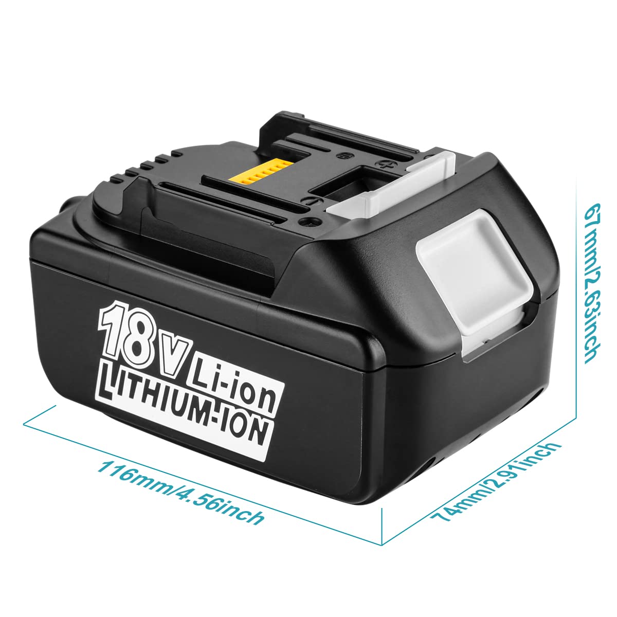 18 V 5 Ah akumulator zamienny do akumulatora litowo-jonowego Ma-Kita 18 V BL1860B BL1860 BL1850 BL1850B BL1840B BL1840 BL1830B 194309-1 196399-0 Ma-Kita narzędzie do akumulatora [2 sztuki]