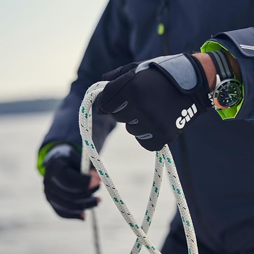 Miniatura 5 de Gill Deckhand - Guantes de vela de dedo corto con dedos de 34 de longitud, protección solar UV 50+ y repelente al agua