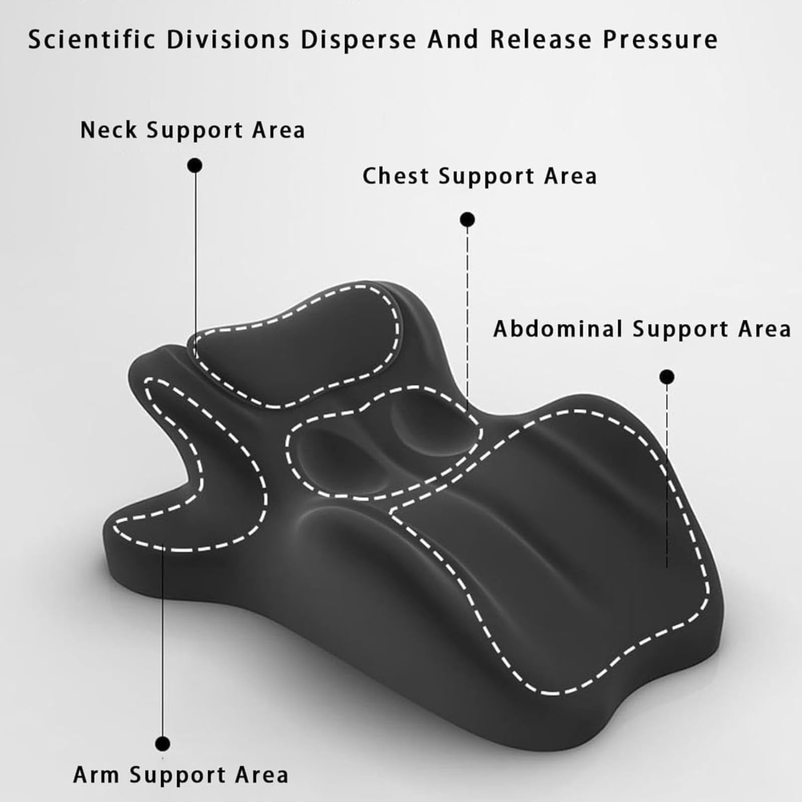 Generisch Cuscino Liborah con inclinazione di 27° per intimità, ergonomico in memory foam con custodia in bambù lavabile, supporto per colonna vertebrale e schiena seduti e sdraiati