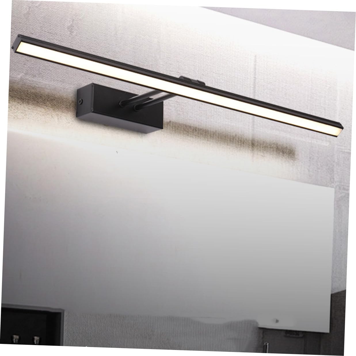 Lampada da Specchio LED per Bagno, Applique da Parete in Alluminio e PC Nero 10w Luce Calda, Illuminazione per Trucco e Toeletta, Design Moderno per Interni ed Esterni