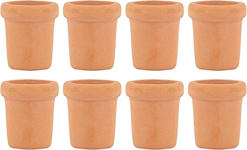 AUEAR, Paquete de 8 mini macetas de arcilla para jardín de hadas, maceta de cerámica de cerámica, cactus y flores, maceta para suculentas a escala
