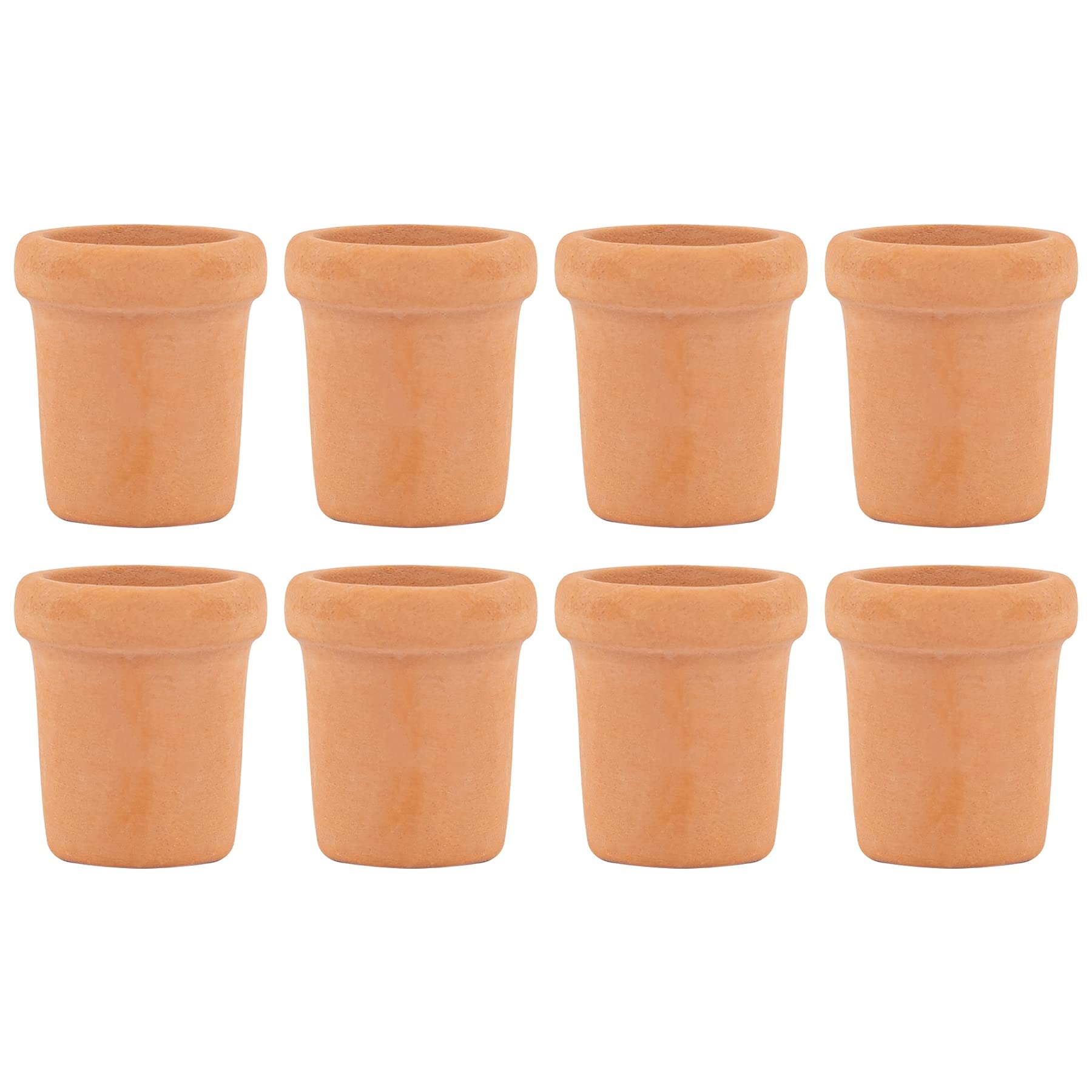 AUEAR, 8 Pack Fairy Garden Mini Clay Pots Ceramic Pottery Planter Cactus Flower Succulent Pot for 1:12 Scale