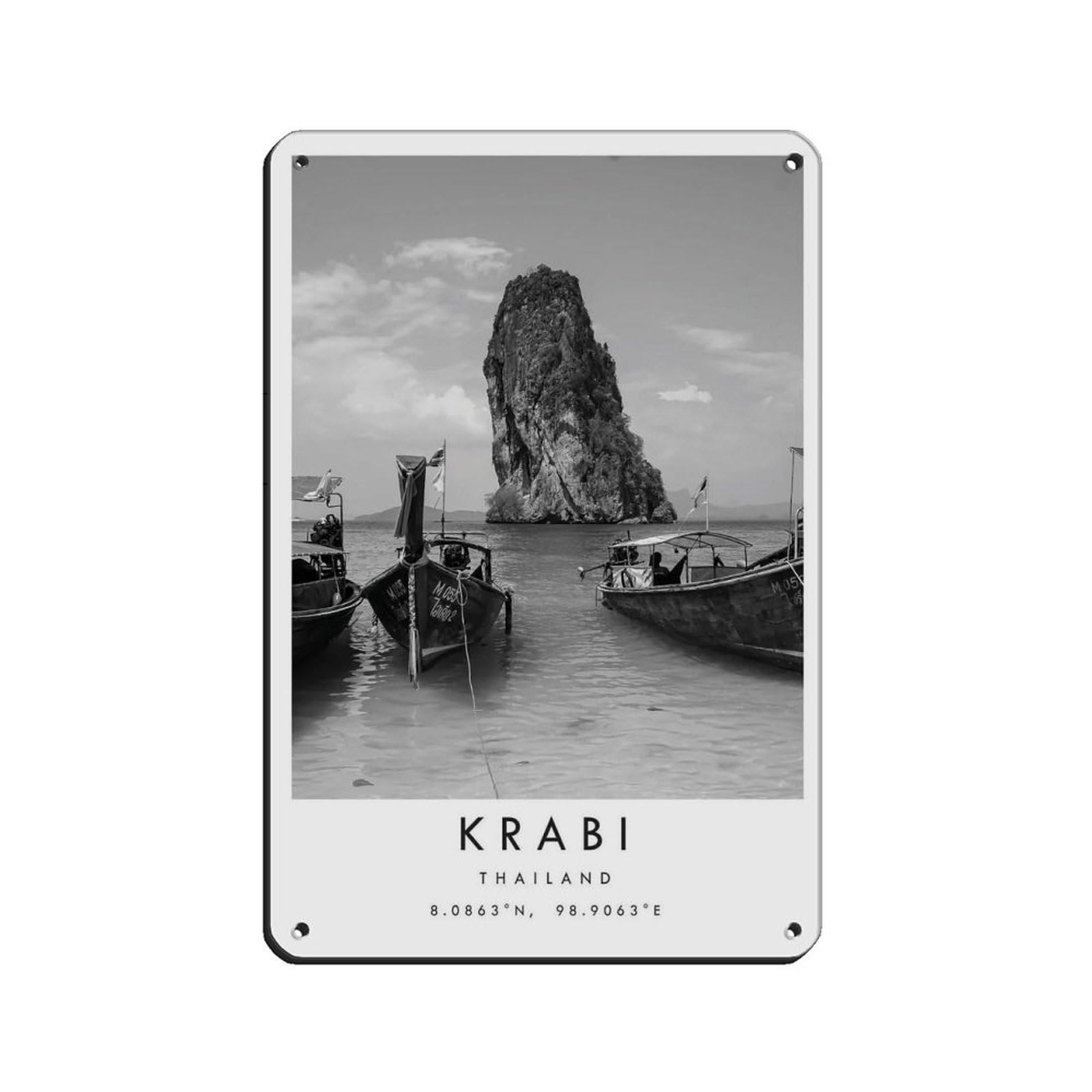 Krabi Travel, Phuket Poster (3) Tin Sign Vintage Metal Pub Club Cafe Bar Home Wall Art Decoration Poster Retro 8x12inch(20x30cm)