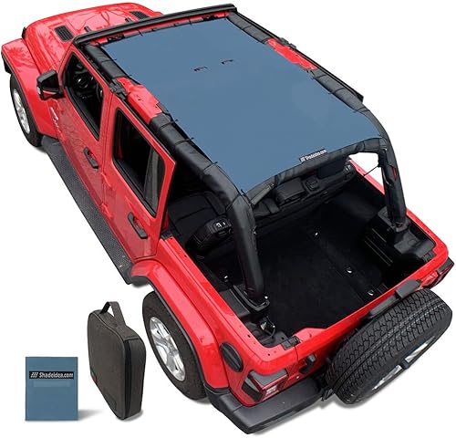 Miniatura 10 de Shadeidea - Parasol para Jeep Wrangler JL Unlimited (2018-2023) de 2 puertas y 4 puertas frontales, pantalla de malla negra para parasol JLU SAHARA