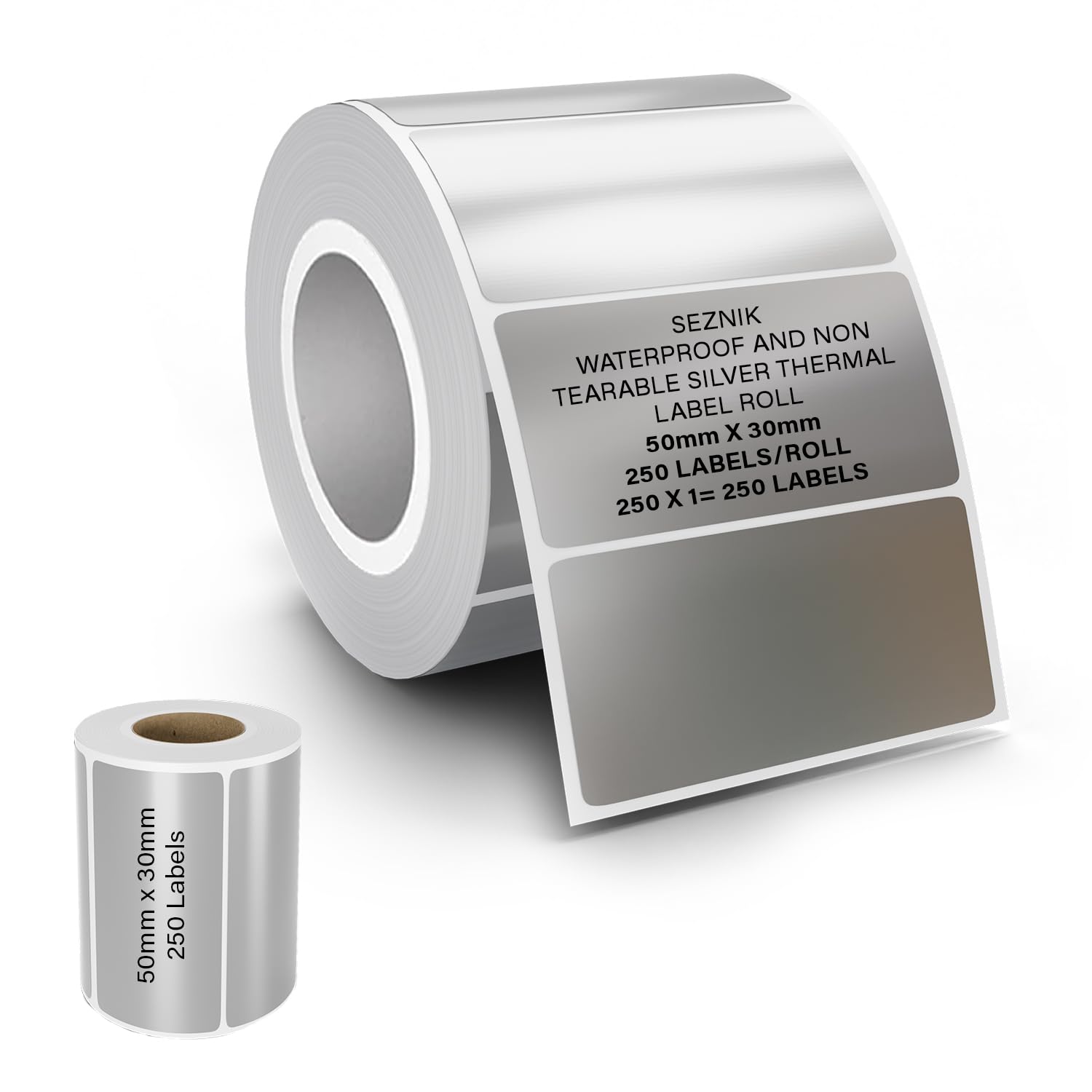 Seznik Silver Waterproof, Non-Tearable, Sticky Thermal Lables, Label Roll, 2 inch Adhesive Thermal Labels for Label Printers (50mmx30mm - 250 Lables)-image-29