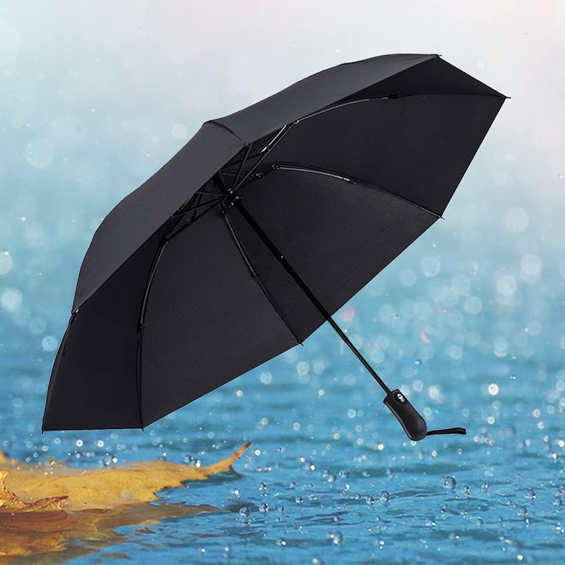 review NOOFORMER Travel Inverted Automatic Umbrella – Reverse Windproof Golf Compact Lightweight Car Umbrellas for Men & Women