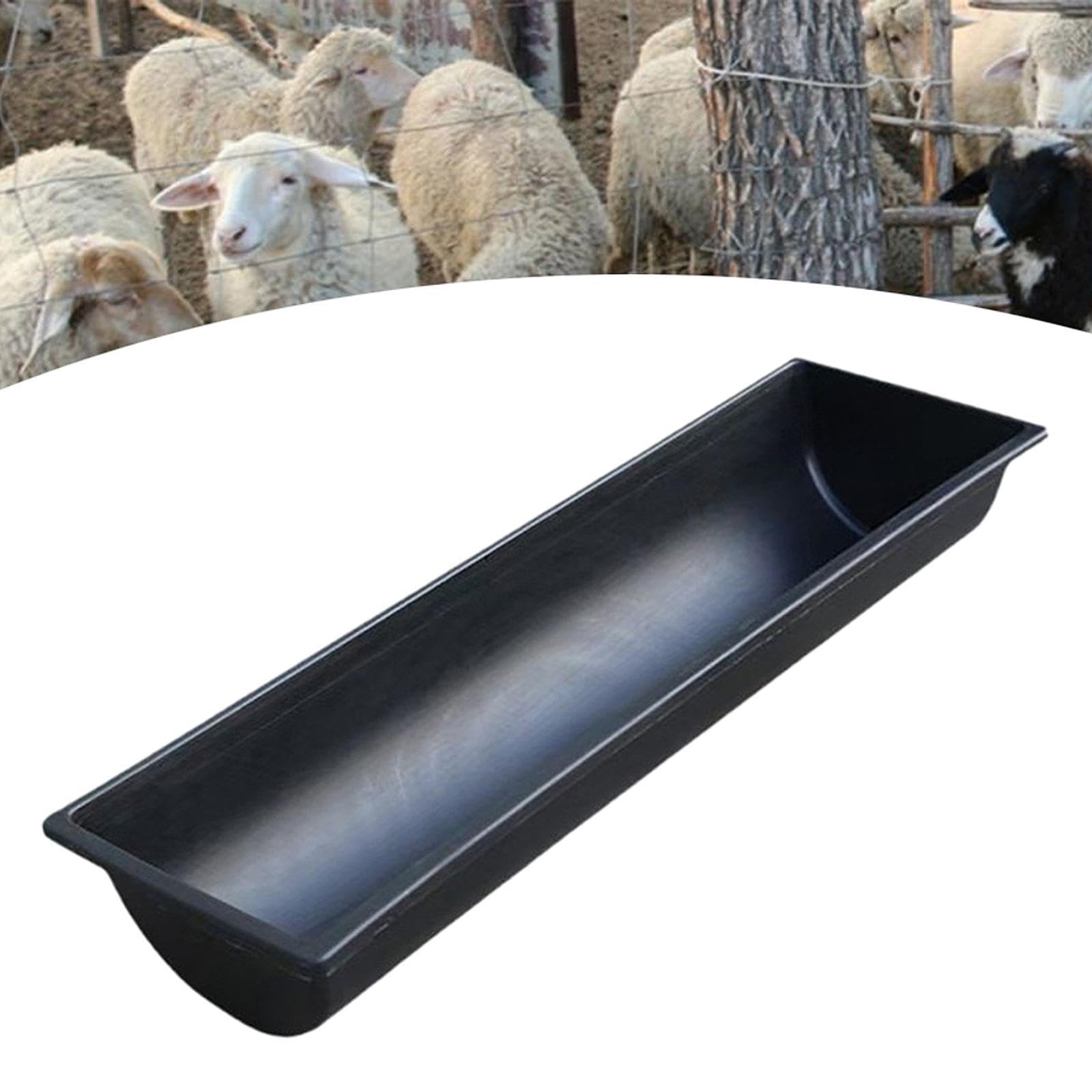 Comedero para Ganado Abrevadero para Ovejas Alimentador para Terneros Y Contenedor Agrícola con Diseño Espacioso Que Reduce Desperdicio Adecuado para, 45 Cm X 25 Cm Negro