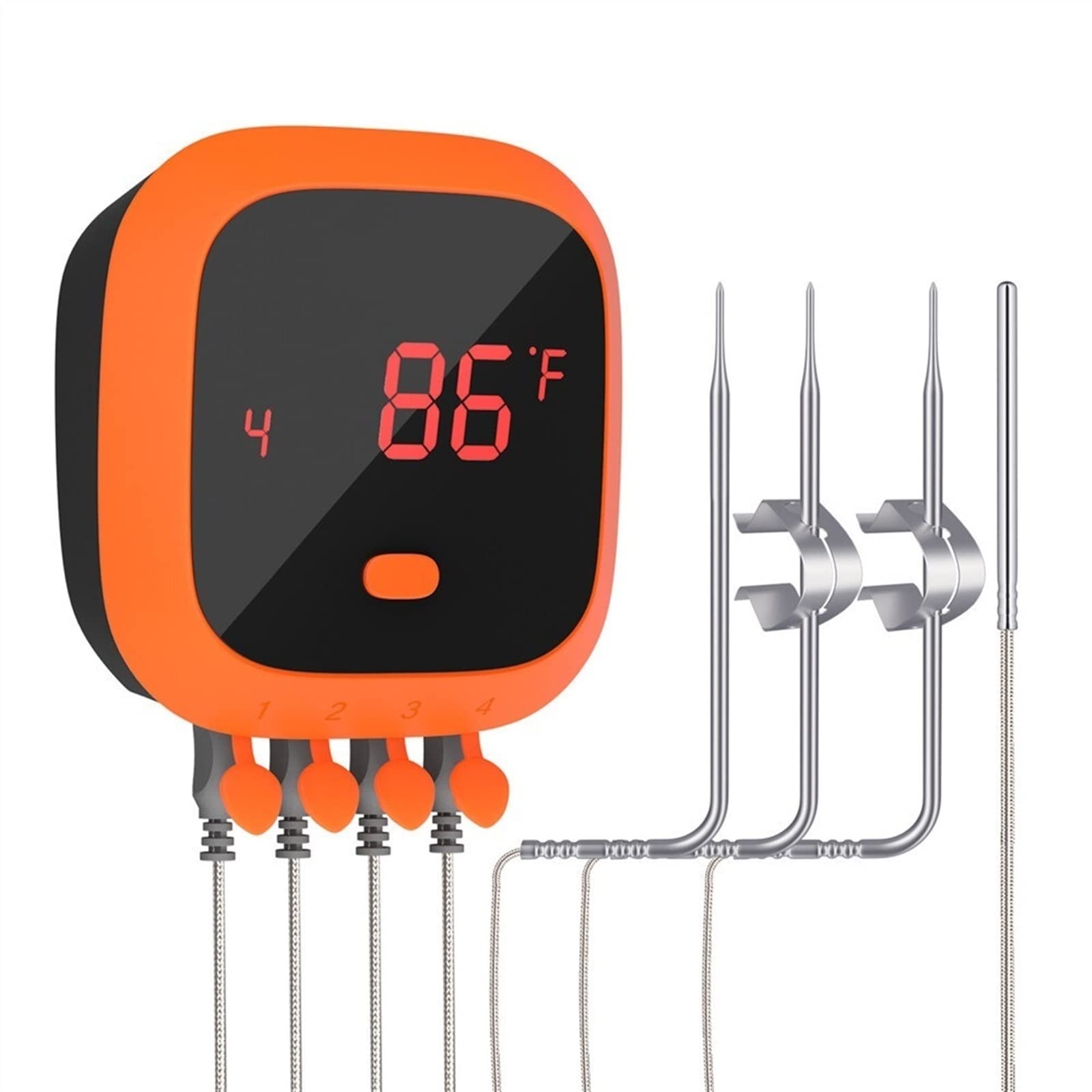 Termómetro con alarma de temporizador de cable USB for cocina, barbacoa, parrilla, ahumador, horno
