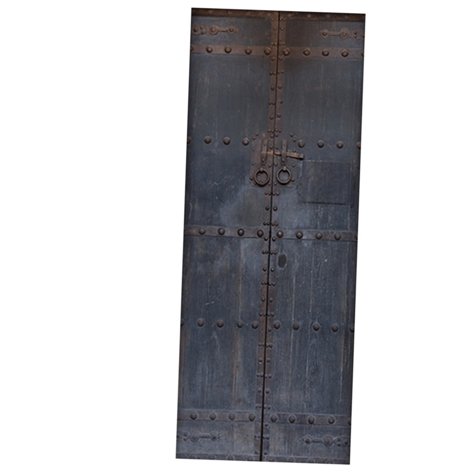 Autocollant 3d de porte métal rouillé pour déco industrielle salon