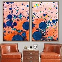 2 Piece Framed Canvas Wall Art Organic Fluids Canvas Prints Home Artwork Decoration for Living Room,Bedroom - 16