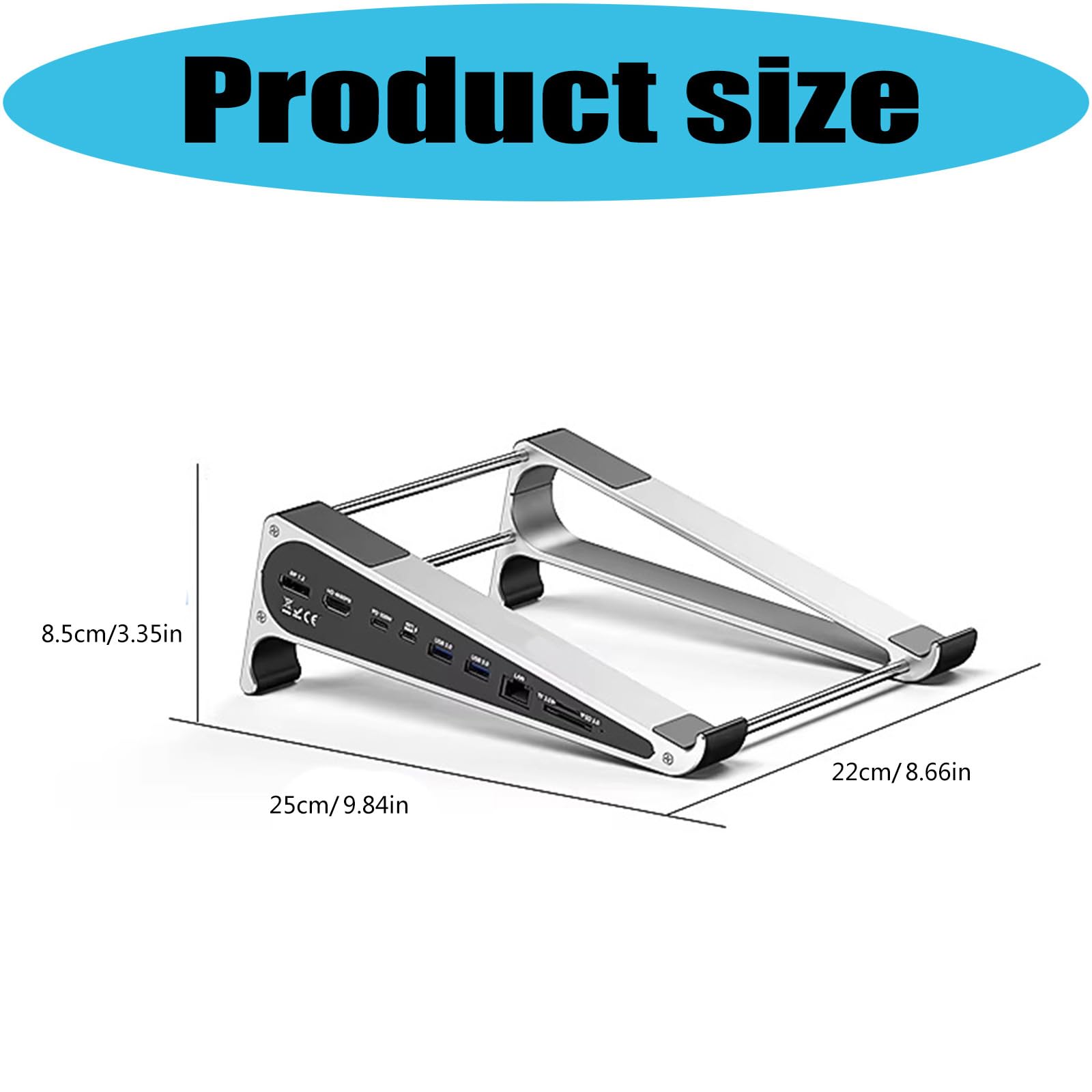Dock per Portatile per Laptop Combina Regolazione ' Altezza e Slot espansione Lettore schede USB 3.0 Dock con Supporto Raffreddamento per Notebook Power da 100 W