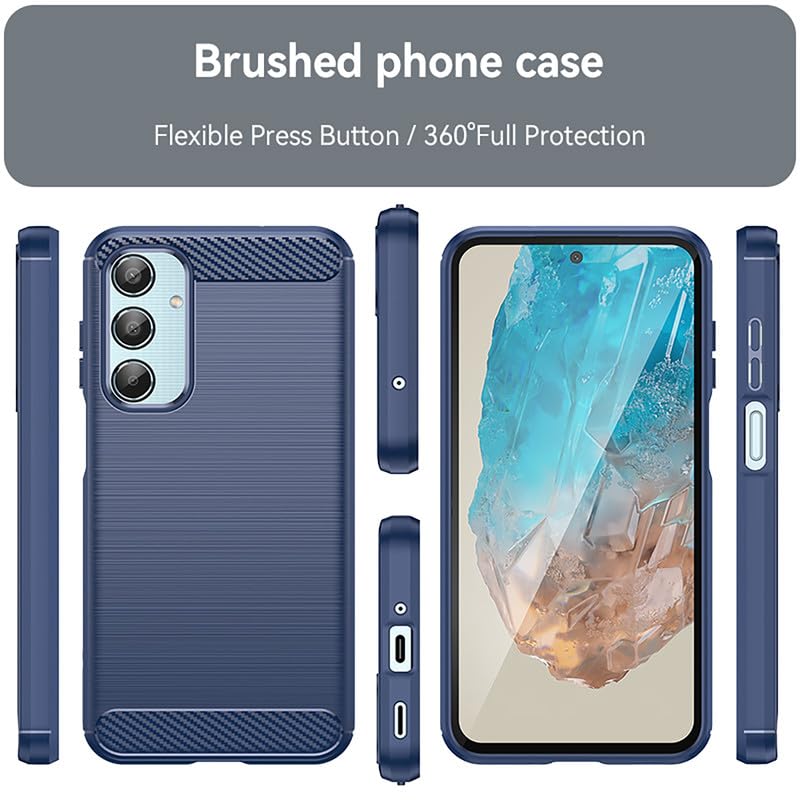 Image of Hybrid Carbon Fiber Back Case for Samsung Galaxy M35 5G (Blue)