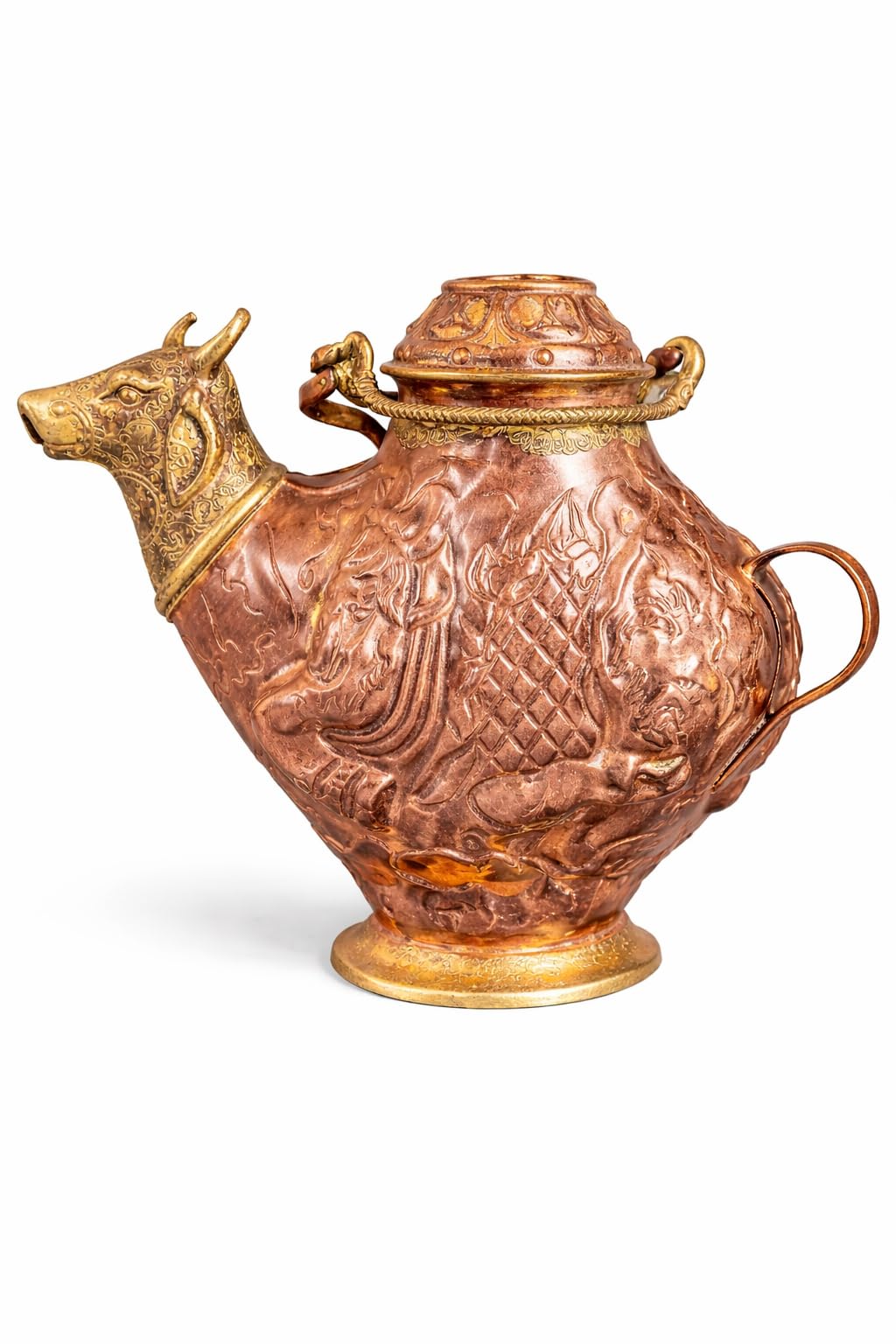 Pure Copper Gomukhi Kamandal Lota Pot for Puja, Traditional Water Vessel, 3 Inch Kl90-image-49
