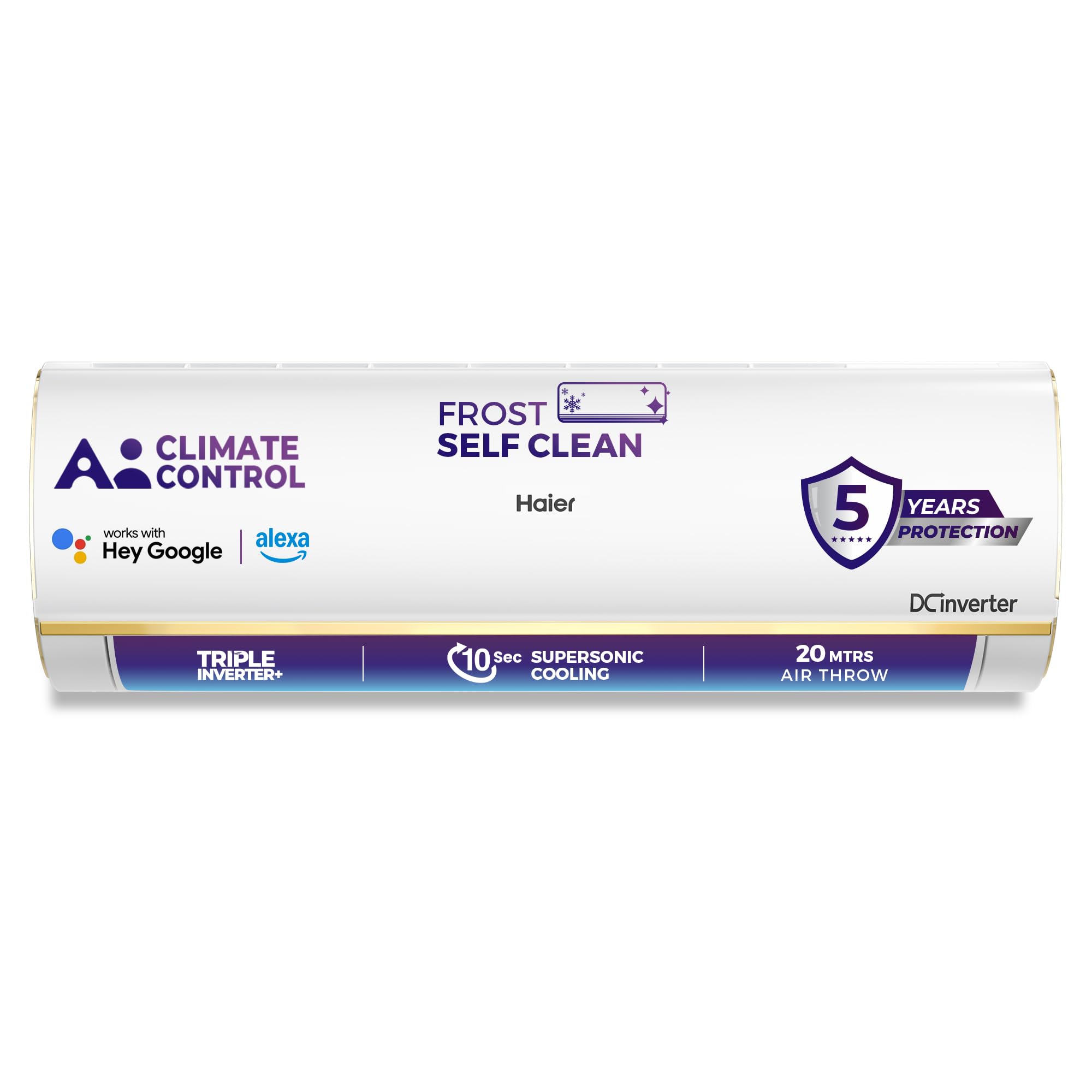 Haier 1.5 Ton 4 Star AI Climate Control Smart Split AC (5250 Watts, Copper, Wi-Fi, 4-Way Swing, Triple Inverter, 7 in 1, Frost Self Clean, HD Filter, Cools at 60°C - HSU18K-PYAIR4BN-INV, White)