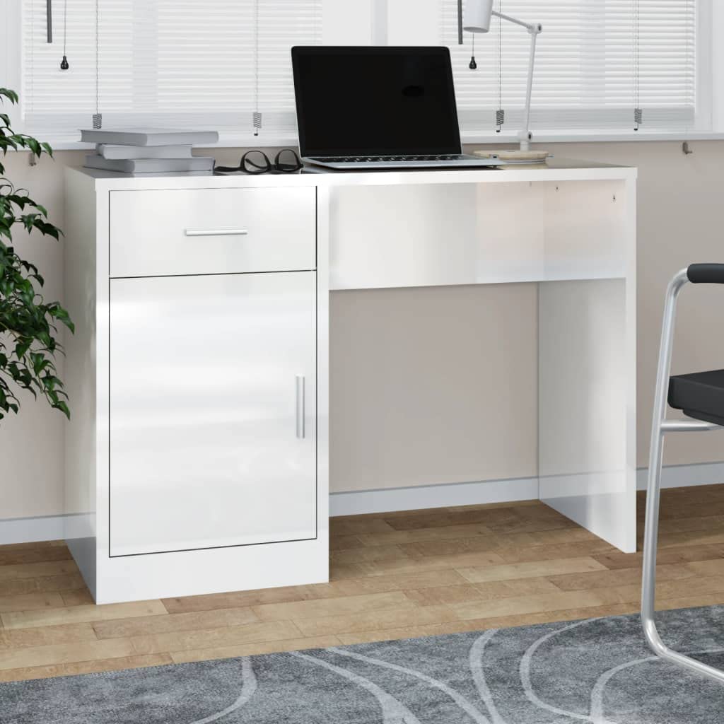 Genérico Escritorio con cajón y Armario contrachapada 100x40x73 cm,Escritorios-342655