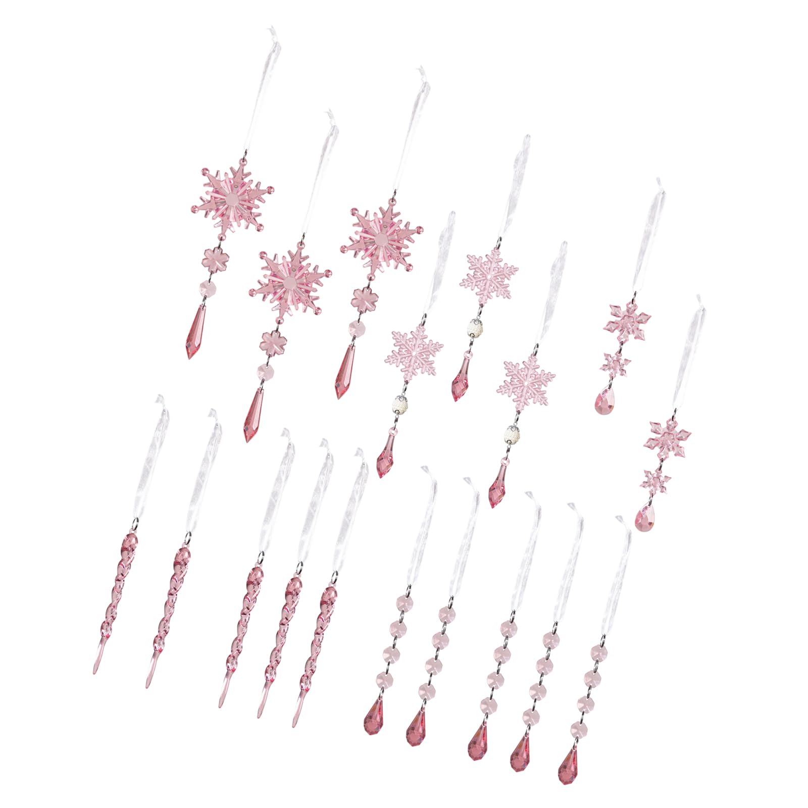 Jazuaiao Of 1 Acrylic Christmas Ice Sticks Snowflake Berries Ball Ornament Clear Shatterproof Holiday Tree Decorations Shatterproof Holiday Ornament