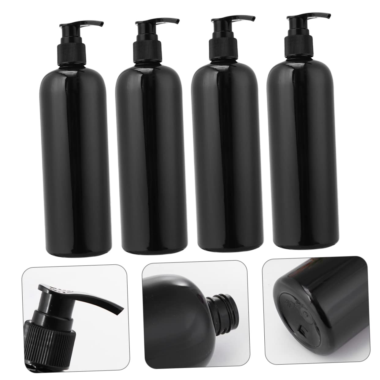 Mikinona 4pcs Pump Dispenser Bottles for Lotion Shampoo Emulsion Storage Containers for Home Hotel Bathroom Use Leakproof Travel Accessory